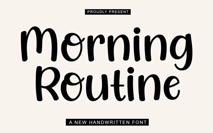 Morning Routine Display Font