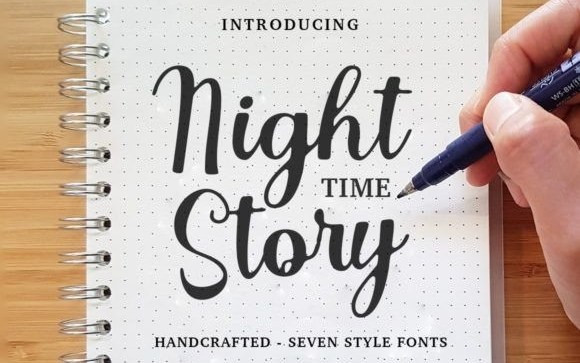 Night Time Story Script Font