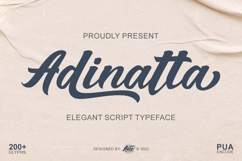 Adinatta Calligraphy Font