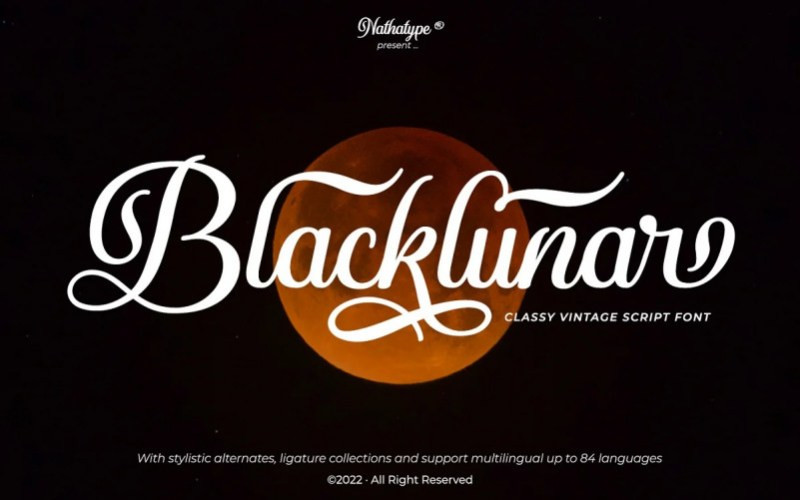 Blacklunar Calligraphy Font