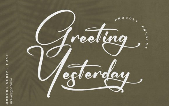 Greeting Yesterday Handwritten Font