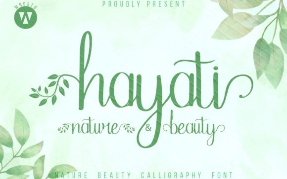 Hayati Nature Beauty Handwritten Font