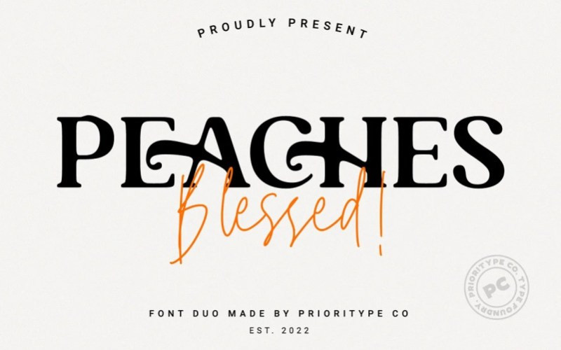 Peaches Blessed Font Duo