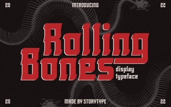 Rolling Bones Display Font