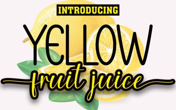 Yellow Fruit Juice Display Font