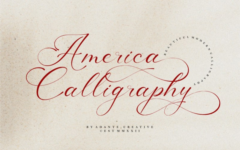 America Calligraphy Font