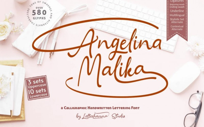 Angelina Malika Handwritten Font