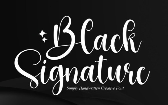 Black Signature Script Font