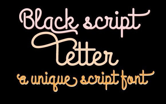 Black Script Letter Font