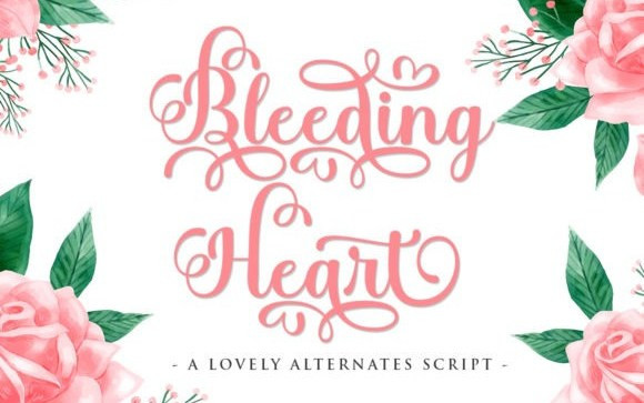 Bleeding Heart Calligraphy Font