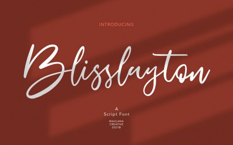 Blisslayton Script Font