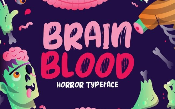 Brain Blood Display Font