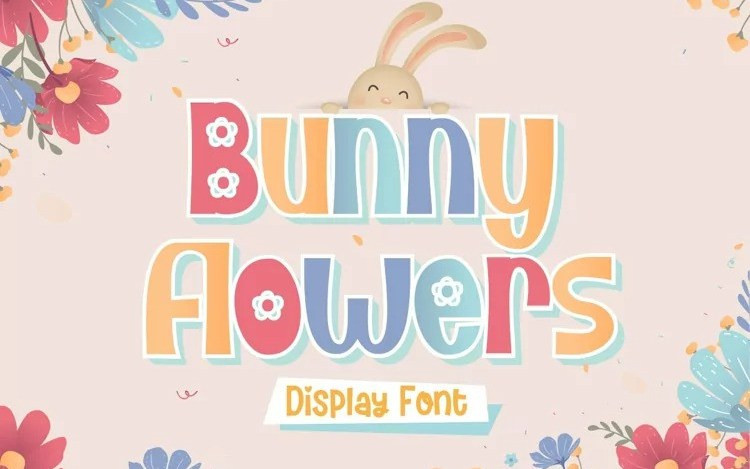 Bunny Flowers Display Font