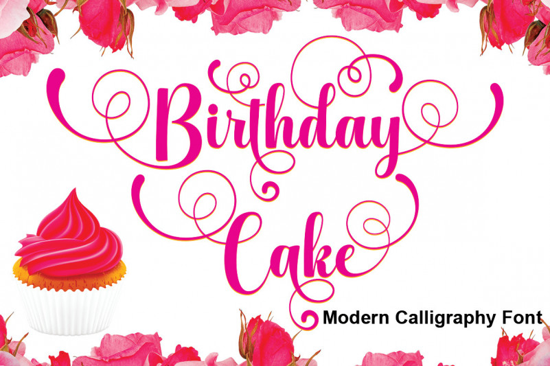 Birthday Cake Calligraphy Font