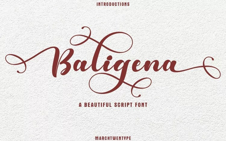 Baligena Calligraphy Font