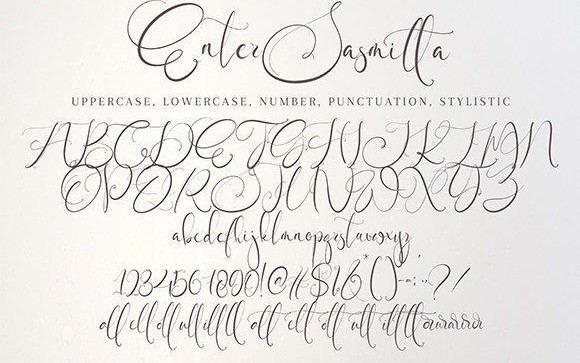 Enter Sasmittha Calligraphy Font