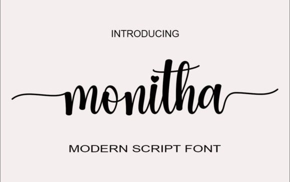 Monitha Calligraphy Font