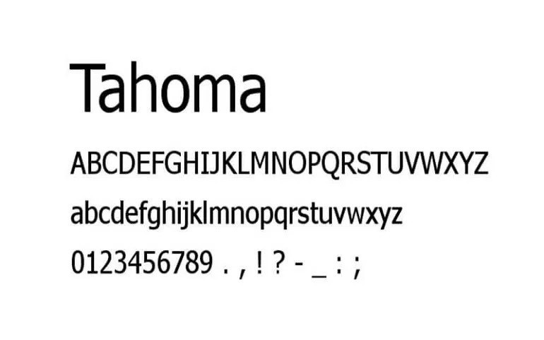 Tahoma Font