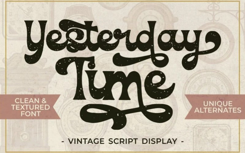 Yesterday Time Script Font