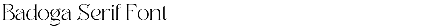 Badoga Serif Font