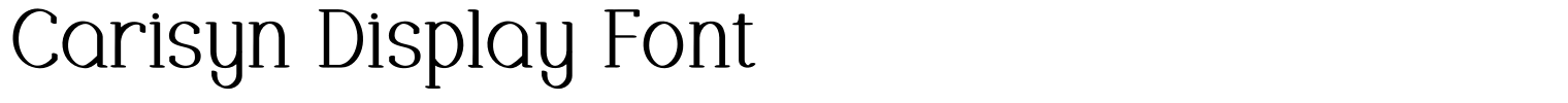 Carisyn Display Font