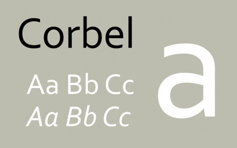 Corbel Sans Serif Font