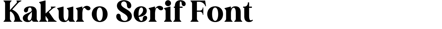 Kakuro Serif Font