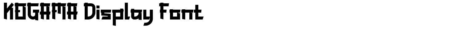 KOGAMA Display Font