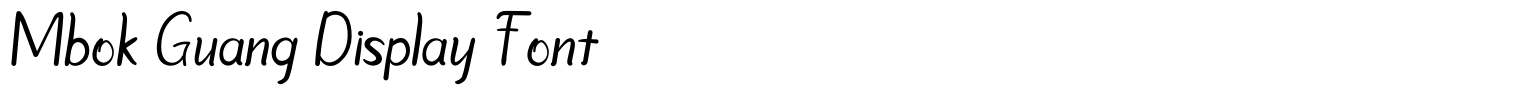 Mbok Guang Display Font